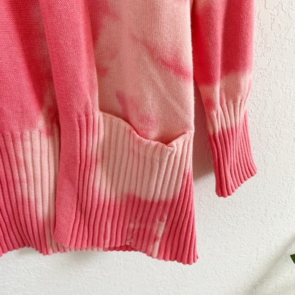 William Rast Amina Pink Tie-Dyed Cotton Cardigan S - Picture 5 of 5